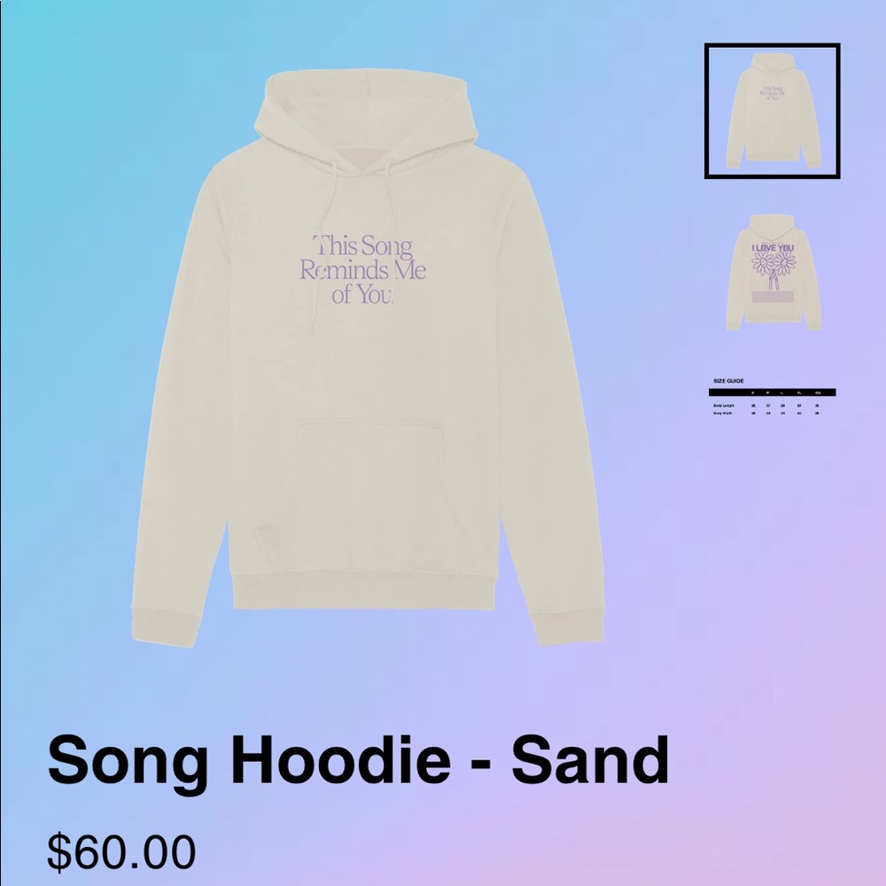 Lonely Ghost- this song reminds of you hoodie